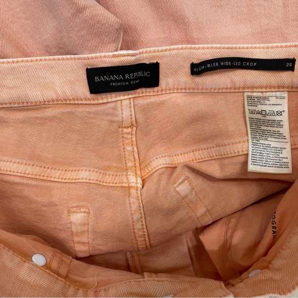 BANANA REPUBLIC HIGH-RISE WIDE-LEG CROP JEAN size 28 in peach punch - Picture 5 of 5